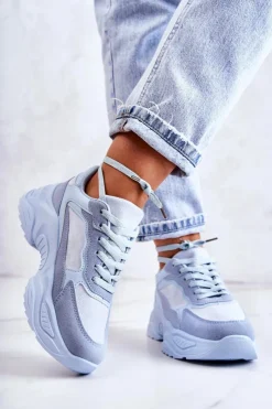 Damskie Boto Damskie Buty Sportowe Sneakersy Niebieskie Bacaris