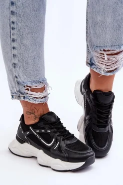 Boto Sneakersy Damskie*Damskie Buty Sportowe Sneakersy Czarne Feluci