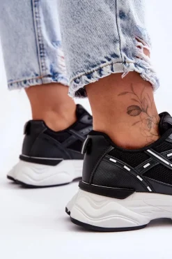 Boto Sneakersy Damskie*Damskie Buty Sportowe Sneakersy Czarne Feluci