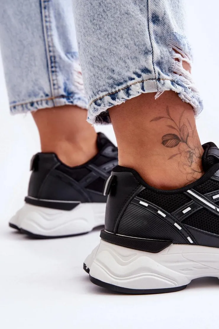 Boto Sneakersy Damskie*Damskie Buty Sportowe Sneakersy Czarne Feluci