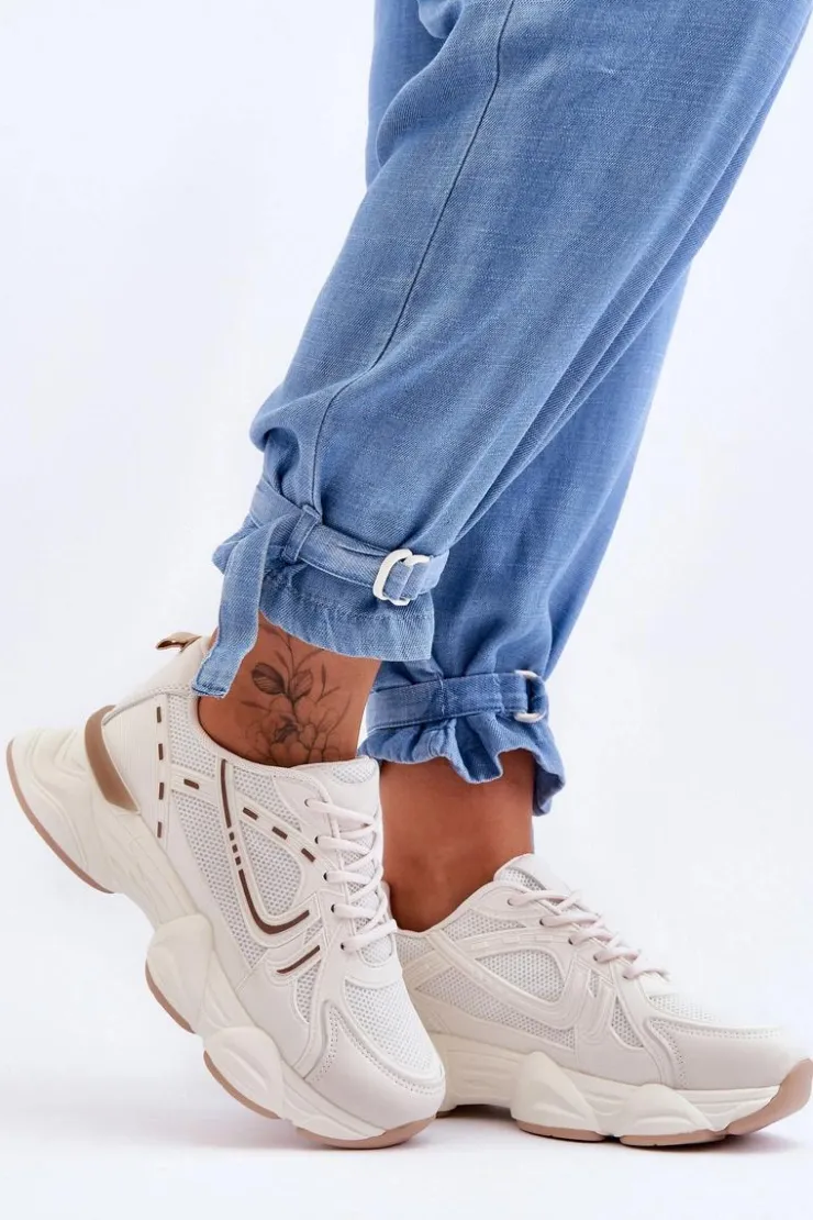 Damskie Boto Damskie Buty Sportowe Sneakersy Beżowe Feluci