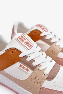 Damskie Big Star Shoes Damskie Buty Sportowe Sneakersy Big Star MM274355 Brązowo-Różowe