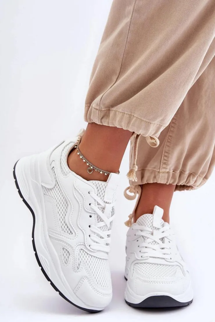 Best Boto Damskie Buty Sportowe Sneakersy Na Platformie Białe Lomare