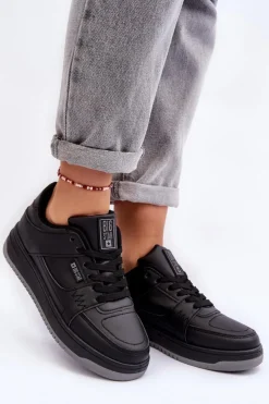 Big Star Shoes Buty Sportowe Big Star|Sneakersy Damskie*Damskie Buty Sportowe Sneakersy Big Star MM274353 Czane Czarny