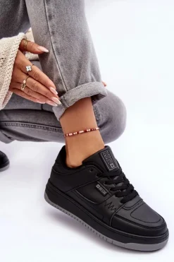 Big Star Shoes Buty Sportowe Big Star|Sneakersy Damskie*Damskie Buty Sportowe Sneakersy Big Star MM274353 Czane Czarny