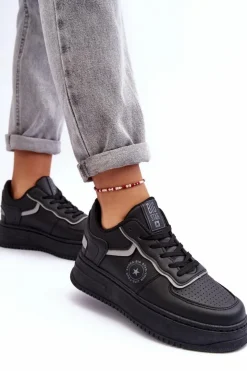 Damskie Big Star Shoes Damskie Buty Sportowe Sneakersy Big Star MM274232 Czarne