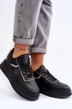 Damskie Big Star Shoes Damskie Buty Sportowe Sneakersy Big Star MM274232 Czarne