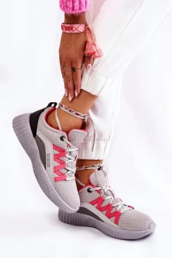 Damskie Big Star Shoes Damskie Buty Sportowe Sneakersy Big Star KK274060 Szare