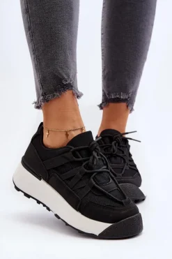 Boto Sneakersy Damskie*Damskie Buty Sportowe Sneakersy Czarne Phyrena