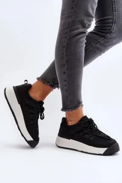 Boto Sneakersy Damskie*Damskie Buty Sportowe Sneakersy Czarne Phyrena