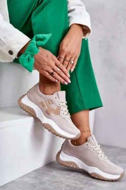 Buty damskie Vinceza Damskie Buty Sportowe Wiązane Beżowe Tolea