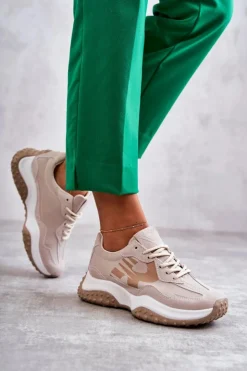 Buty damskie Vinceza Damskie Buty Sportowe Wiązane Beżowe Tolea
