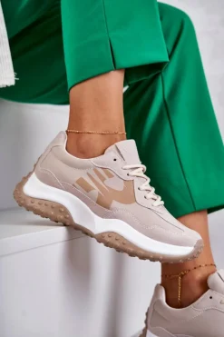 Buty damskie Vinceza Damskie Buty Sportowe Wiązane Beżowe Tolea
