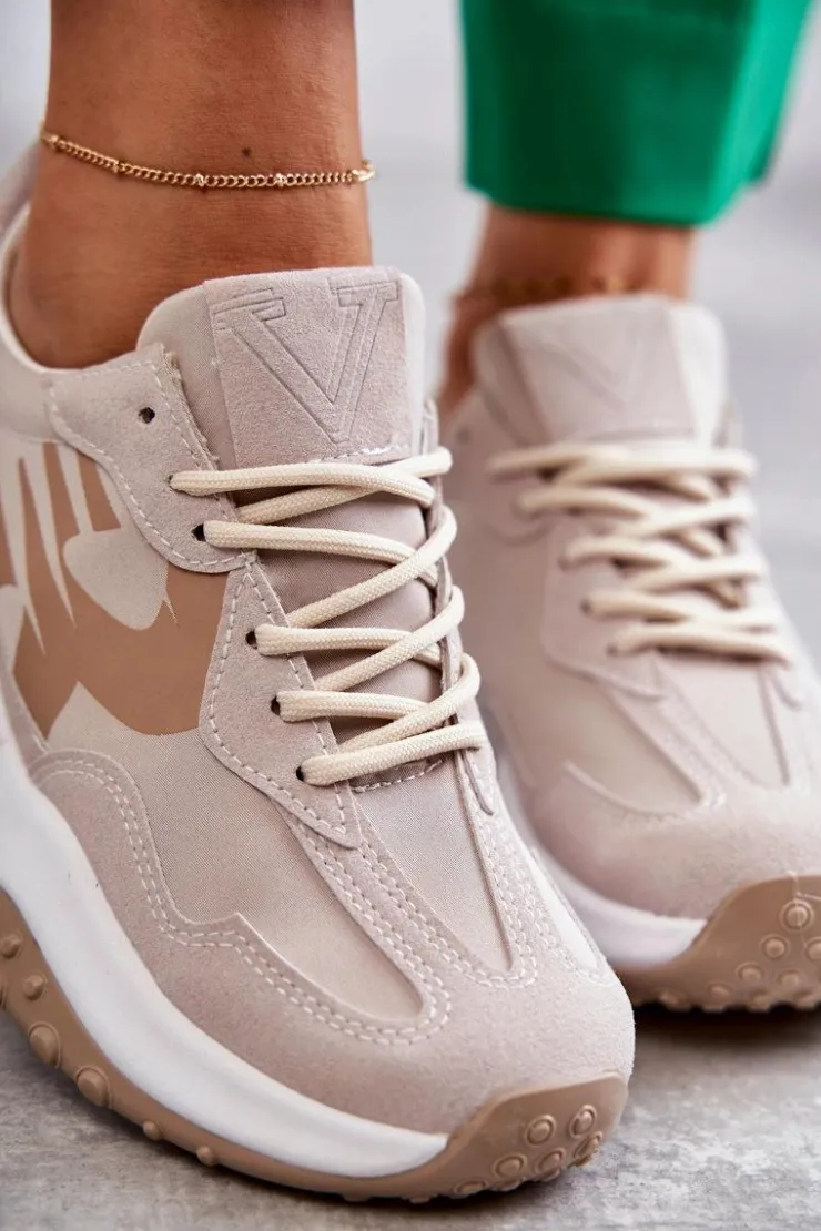 Buty damskie Vinceza Damskie Buty Sportowe Wiązane Beżowe Tolea