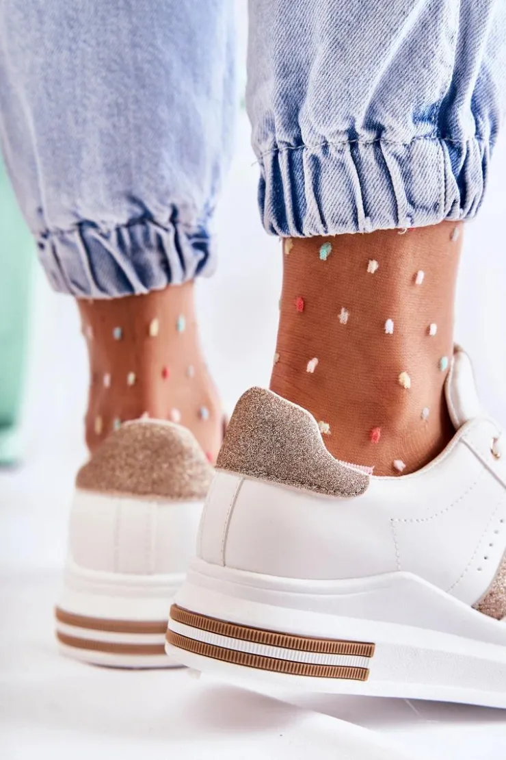 Boto Sneakersy Damskie*Damskie Buty Sportowe Wiązane Białe Otylia