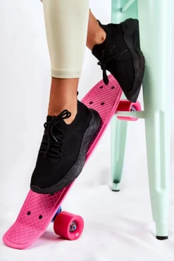 Boto Sneakersy Damskie*Damskie Buty Sportowe Wsuwane Czarne Livia