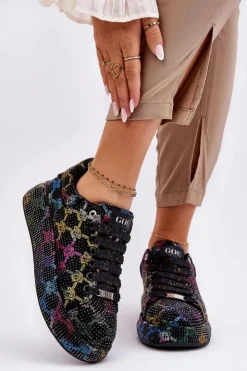 GOE Sneakersy Damskie*Damskie Buty Sportowe Z Dżetami LL2N4010 Czarne