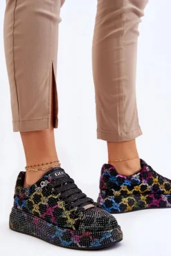 GOE Sneakersy Damskie*Damskie Buty Sportowe Z Dżetami LL2N4010 Czarne