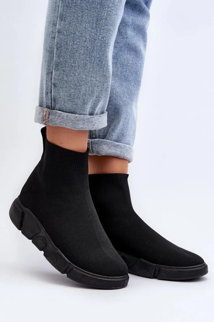 Damskie Boto Damskie Buty Sportowe Ze Skarpetą Czarne Zirila