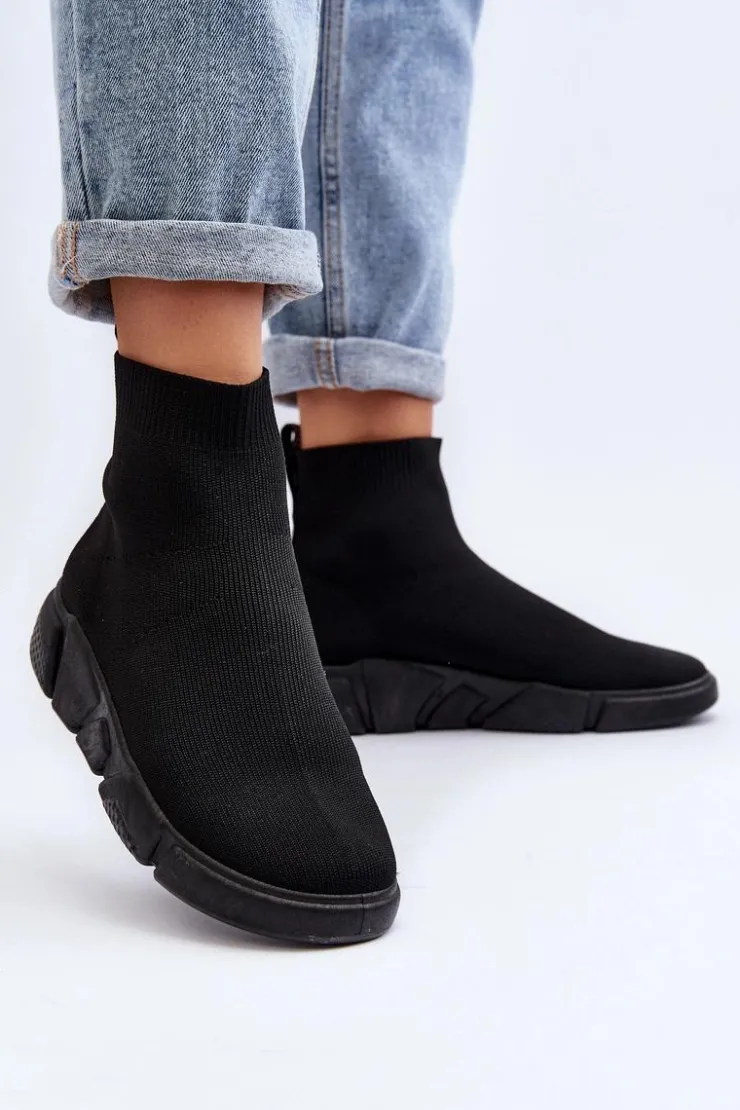 Damskie Boto Damskie Buty Sportowe Ze Skarpetą Czarne Zirila