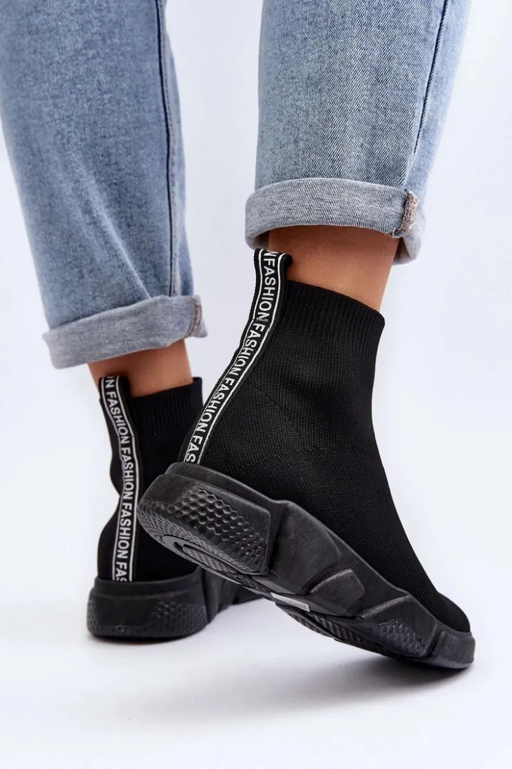 Damskie Boto Damskie Buty Sportowe Ze Skarpetą Czarne Zirila