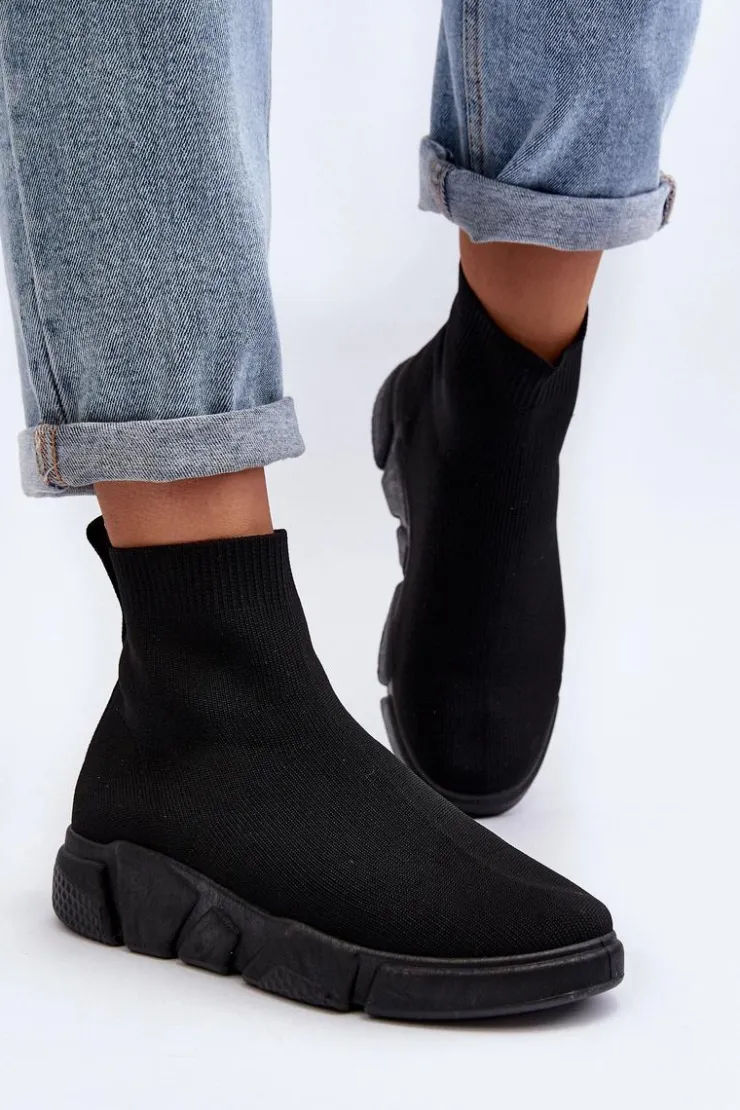 Damskie Boto Damskie Buty Sportowe Ze Skarpetą Czarne Zirila