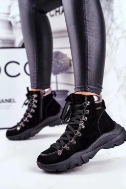 Damskie Big Star Shoes Damskie Buty Trekkingowe Trapery Skóra Zamsz Big Star GG274893