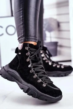 Damskie Big Star Shoes Damskie Buty Trekkingowe Trapery Skóra Zamsz Big Star GG274893