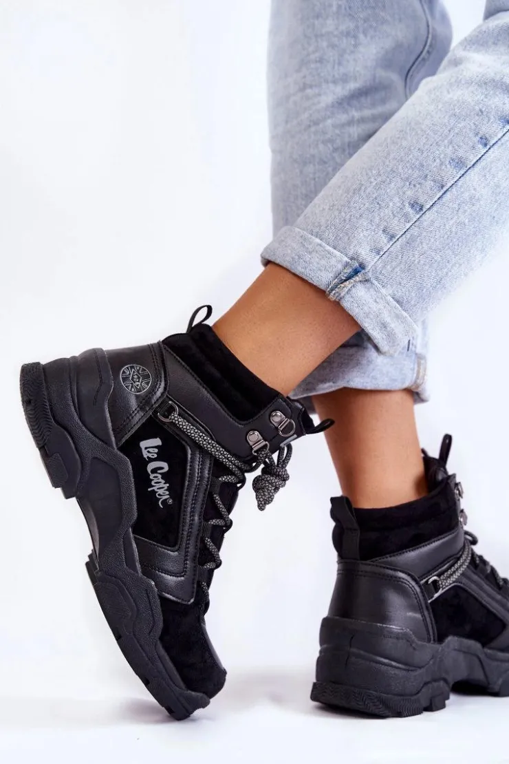 Damskie Lee Cooper Damskie Buty Trekkingowe Trapery LCJ-22-31-1441 Czarne