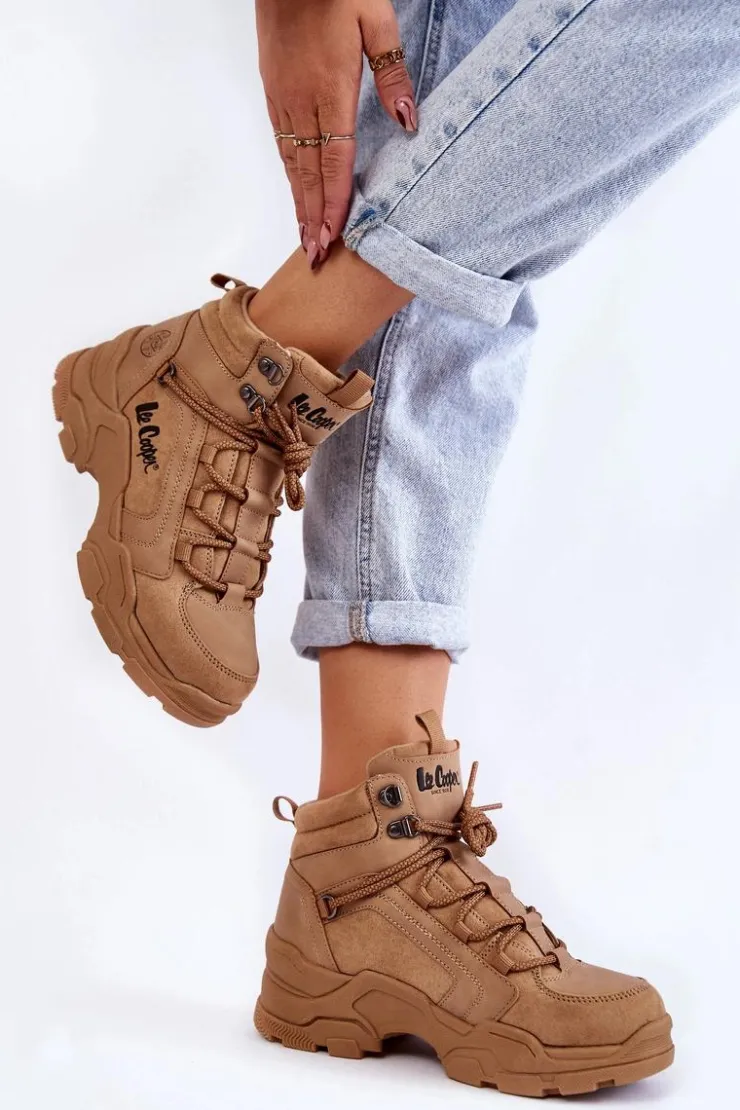 Lee Cooper Trekkingowe Damskie|Damskie Trapery*Damskie Buty Trekkingowe Trapery LCJ-22-31-1442 Brązowe