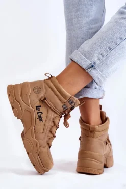 Lee Cooper Trekkingowe Damskie|Damskie Trapery*Damskie Buty Trekkingowe Trapery LCJ-22-31-1442 Brązowe