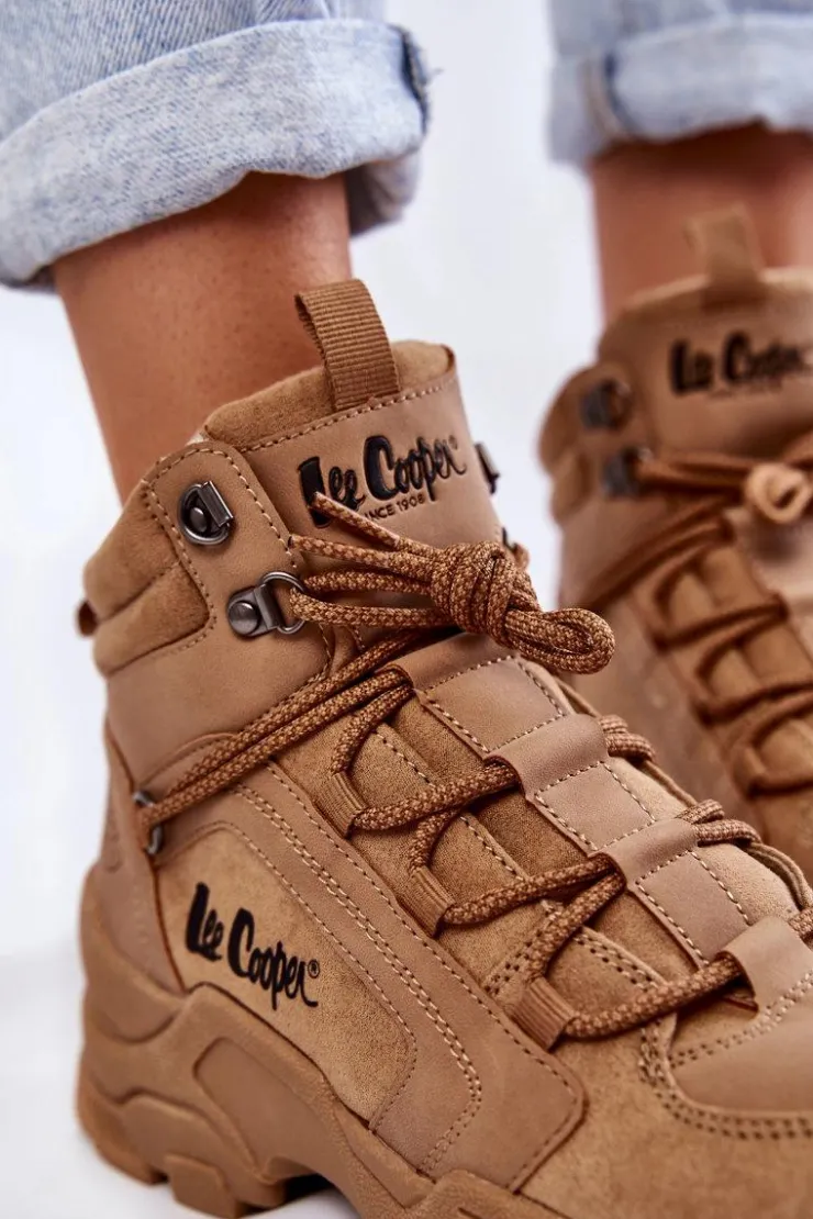 Lee Cooper Trekkingowe Damskie|Damskie Trapery*Damskie Buty Trekkingowe Trapery LCJ-22-31-1442 Brązowe