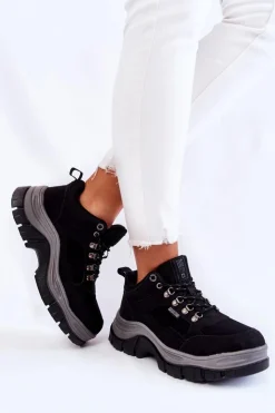 Big Star Shoes Trekkingowe Damskie|Damskie Trapery*Damskie Buty Trekkingowe Trapery Memory Foam Big Star KK274364 Czarne