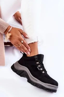 Big Star Shoes Trekkingowe Damskie|Damskie Trapery*Damskie Buty Trekkingowe Trapery Memory Foam Big Star KK274364 Czarne