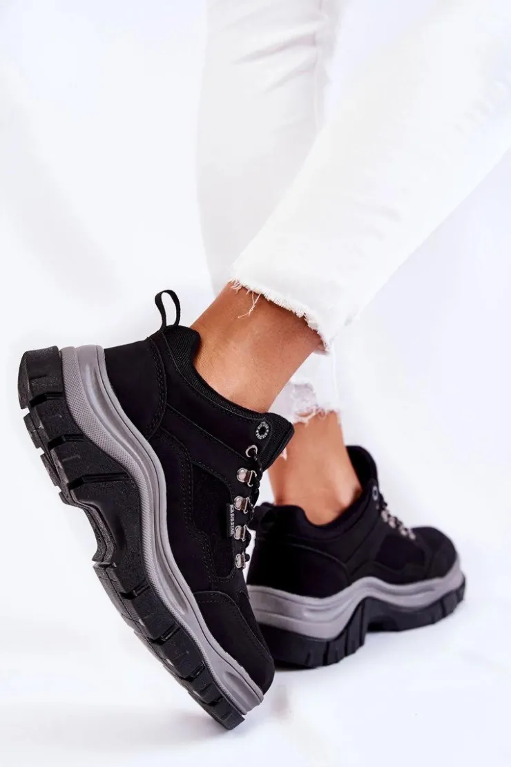 Big Star Shoes Trekkingowe Damskie|Damskie Trapery*Damskie Buty Trekkingowe Trapery Memory Foam Big Star KK274364 Czarne