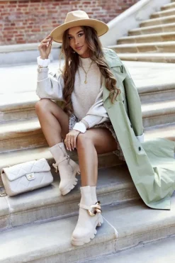 Boto Botki Zimowe Damskie|Brązowe I Beżowe Botki*Damskie Ciepłe Botki Sztyblety Beżowe Rock My Life