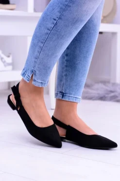 Online Boto Damskie Czarne Baleriny w Szpic Howla