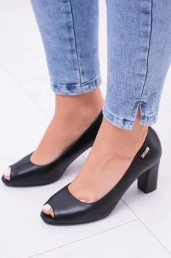 Best Buty Sergio Leone Damskie Czółenka Sergio Leone Bez Palcy Czarne Penelope