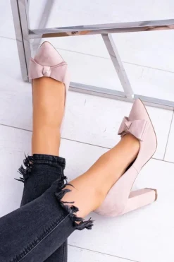 Hot Boto Damskie Czółenka W Szpic Beżowe Sandy