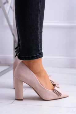 Hot Boto Damskie Czółenka W Szpic Beżowe Sandy