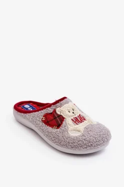 Damskie INBLU Damskie Domowe Klapki Kapcie Z Misiem EC000095 Szare