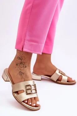 Boto Klapki Na Platformie|Klapki Damskie Klasyczne*Damskie Eleganckie Klapki Z Ozdobą Złote Atlantis