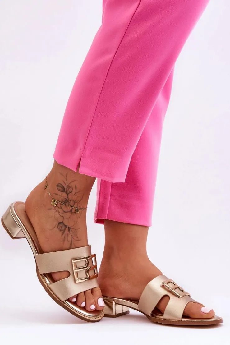 Boto Klapki Na Platformie|Klapki Damskie Klasyczne*Damskie Eleganckie Klapki Z Ozdobą Złote Atlantis