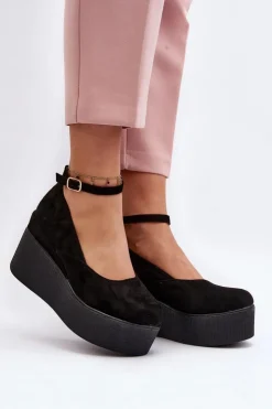 Boto Sandały Na Koturnie*Damskie Espadryle Na Koturnie Czarne Malla