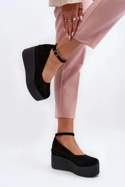 Boto Sandały Na Koturnie*Damskie Espadryle Na Koturnie Czarne Malla