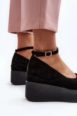 Boto Sandały Na Koturnie*Damskie Espadryle Na Koturnie Czarne Malla