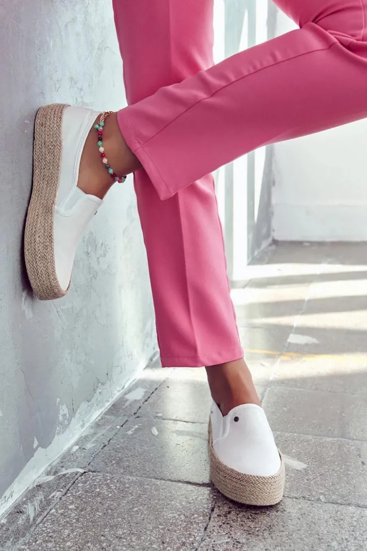 Cross Jeans Czarne Espadryle*Damskie Espadryle Na Platformie JJ2R4013C Białe