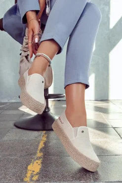 Damskie Cross Jeans Damskie Espadryle Na Platformie JJ2R4014C Beżowe