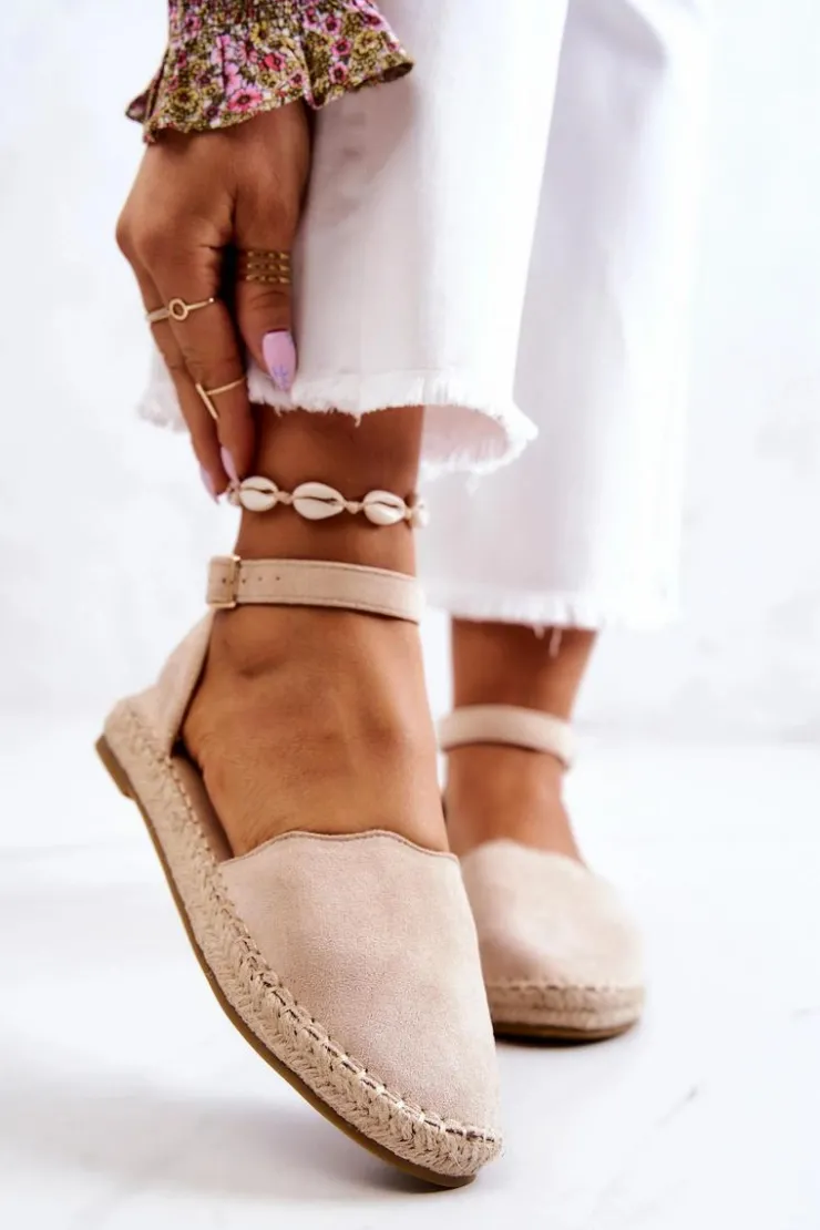 Damskie Evento Damskie Espadryle Na Sprzączkę Jasnobeżowe Bonetti