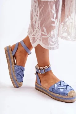 Boto Sandały Płaskie|Czarne Espadryle*Damskie Espadryle Sandały Na Platformie Niebieskie Susane